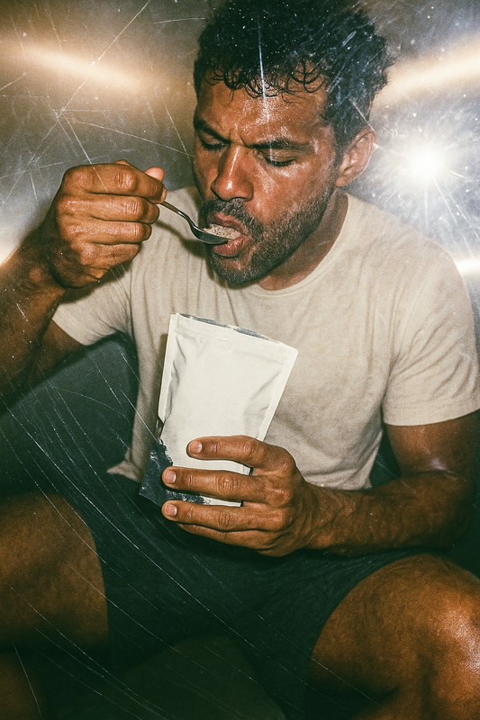 Athlete eating overnight oats 