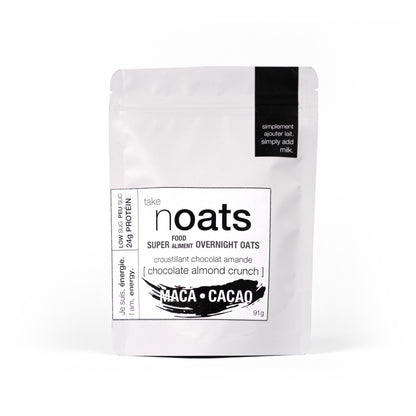Chocolate Almond Crunch Overnight Oats pouch front-facing on white background